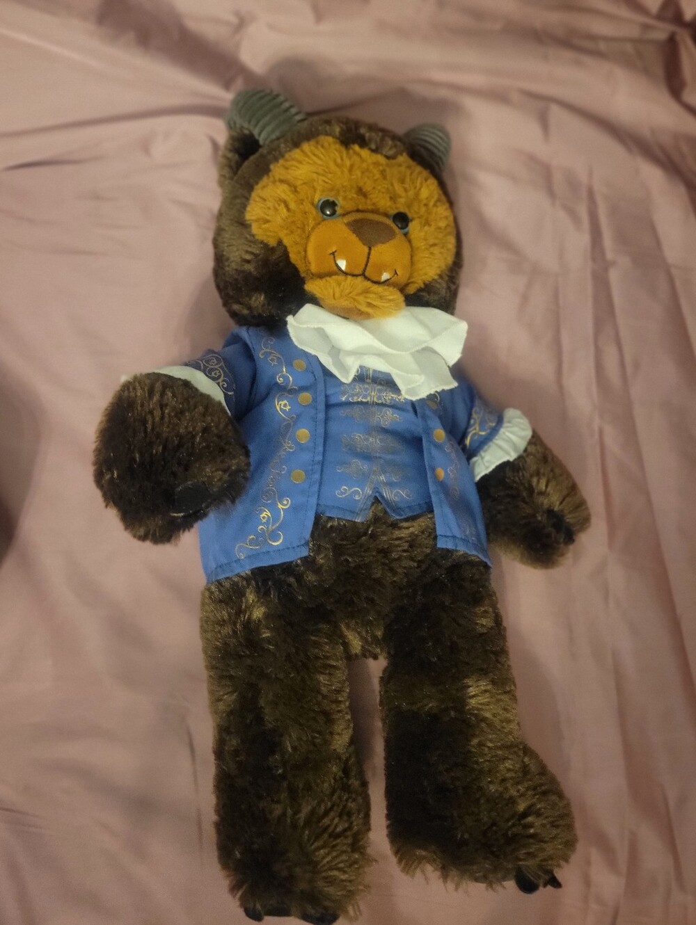 Build-A-Bear Disney Beauty Ajd The Beast Monster in Blue Jacket White Cravat